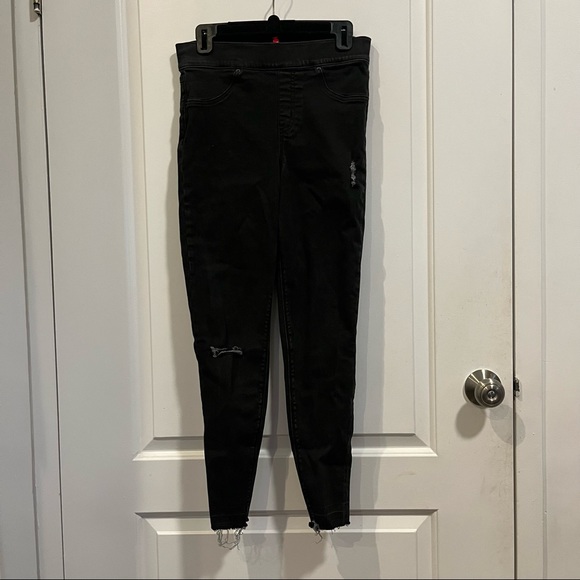 Spanx Distressed Skinny Jeans in Vintage Black - Picture 6 of 7